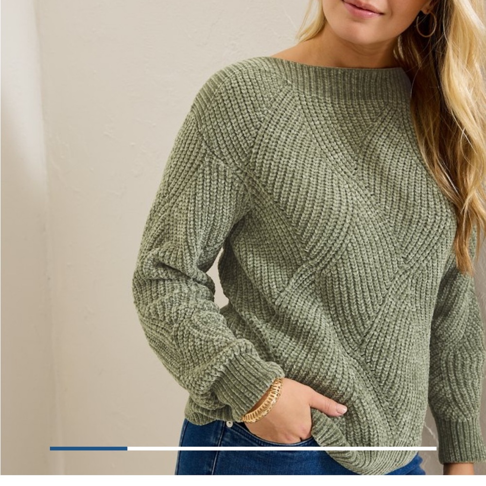 Tommy bahama Island Luna Chenille Shell Stitch Boat-Neck Sweater